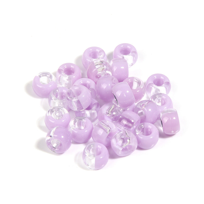 Clear Two-color Pony Beads 9mm Translucent Mixed Colors 200pcs 11