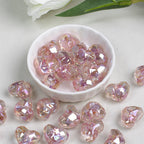Floral Faceted Heart Acrylic Beads 20mm Resin 5pcs 3