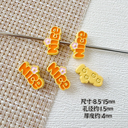 Camera Milk Carton Painted Metal Beads Glossy Enamel 20pcs 29