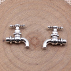 Water Faucet Metal Beads 15mm Zinc Alloy Detailed Vintage Style 40pcs 2