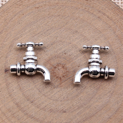 Water Faucet Metal Beads 15mm Zinc Alloy Detailed Vintage Style 40pcs 2