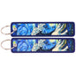 Double Sided Ukiyo Fabric Lanyard Keychain Japanese Motif 2pcs 16