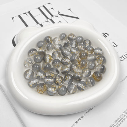 Gold Foil Filled Resin Beads 8mm 10mm 12mm Round Mixed Colors 50pcs 10
