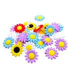 Silicone Focal Beads Sunflower Soft Petal Detailed Center 10pcs 3