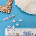 Vintage Showa Style Imitation Pearl Acrylic Beads Creamy Floral 100pcs 6