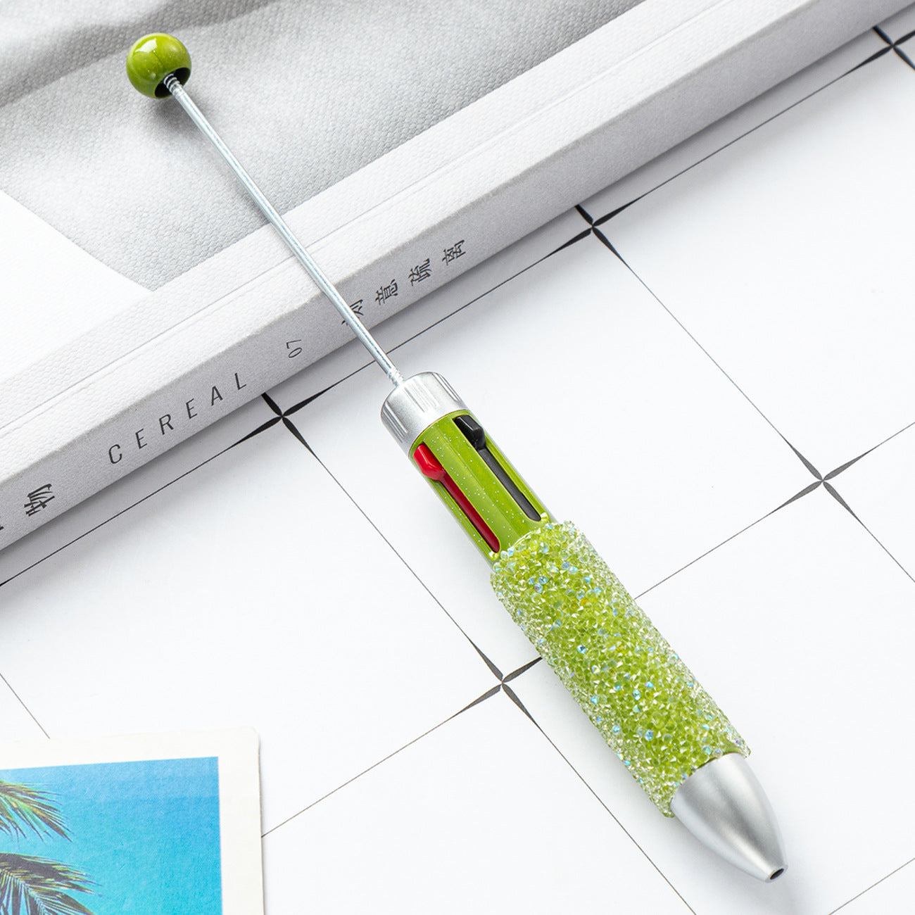 Beadable Pen Four Color Plastic Sugar Bead Design 4 In 1 15