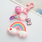 Silicone Rainbow Heart Cloud Keychain Colorful Pastel Charm 9