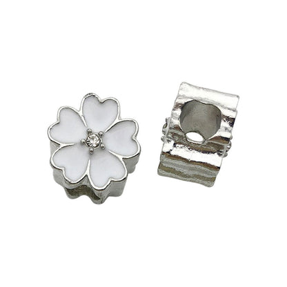 Flower Metal Beads 11mm Colorful Cherry Enamel Zinc Alloy 20pcs 11