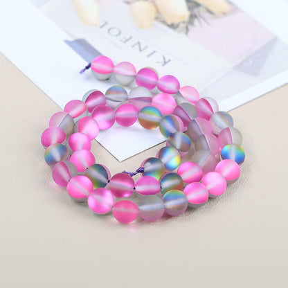 Mermaid Round Glass Beads 6mm Matte Pastel Jewel Tones 40pcs 14
