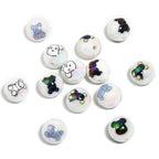 Plating Bearbrick Acrylic Beads 16mm Glossy Jigsaw Pattern 50pcs 5