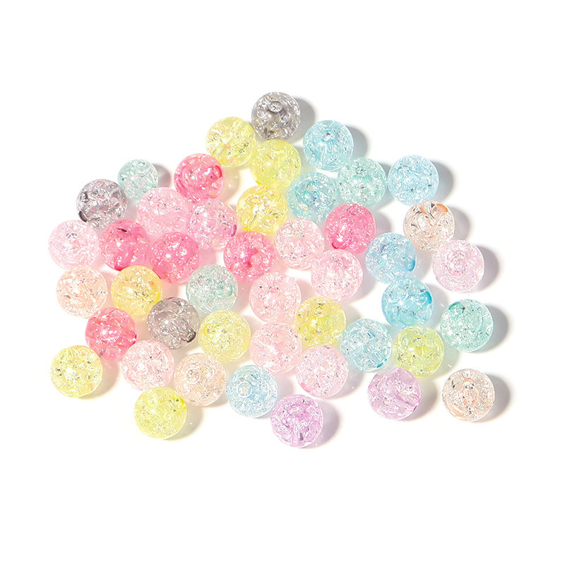 Crackle Acrylic Beads 6-12mm Transparent Pastel Colors 100pcs 6