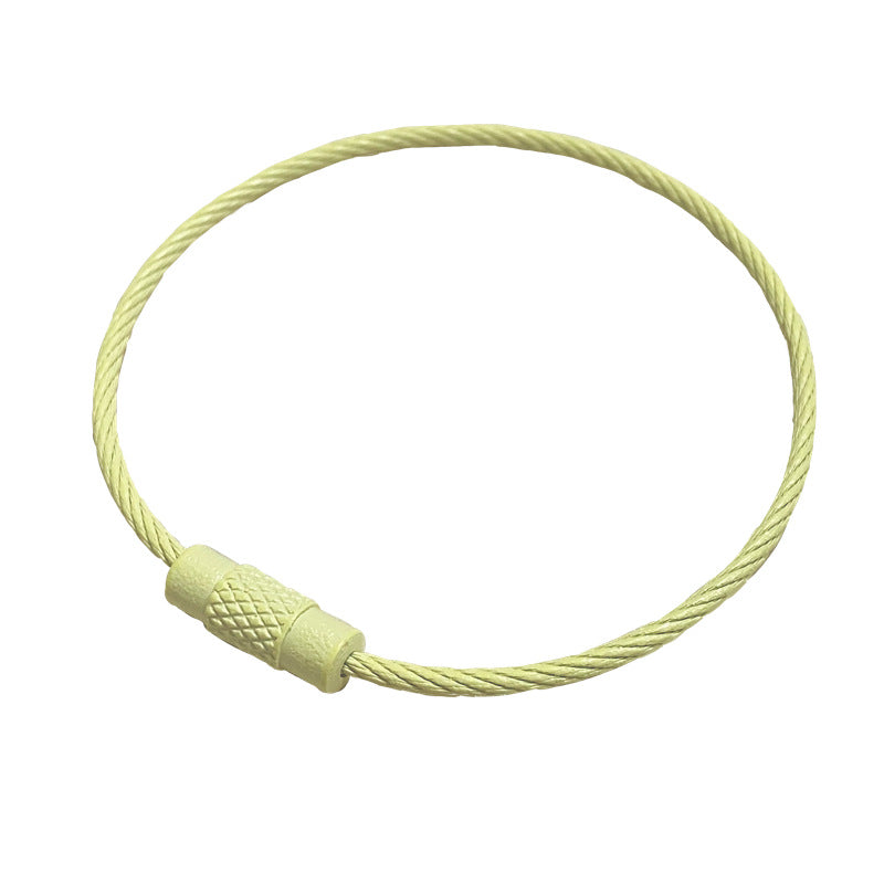 Spray Painted Steel Cable Keyrings Colorful Flexible Durable 20pcs 19