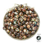 Plating Colorful Ink Painting Acrylic Beads 8-12mm Large Hole Mixed Colors 12