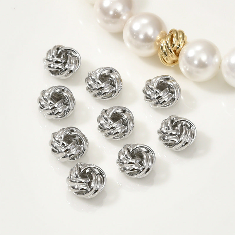 Brass Yarn Ball Metal Beads 7mm Twisted Design 10pcs 5