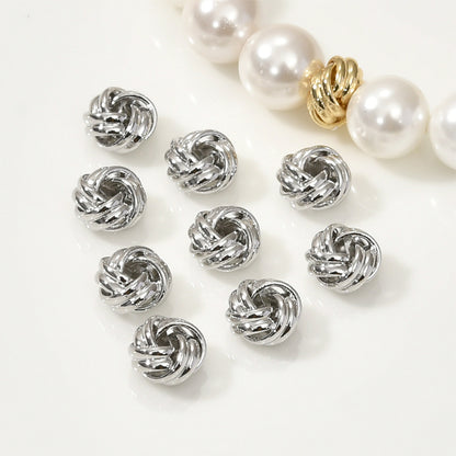 Brass Yarn Ball Metal Beads 7mm Twisted Design 10pcs 5
