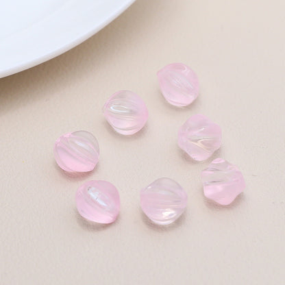 Czech Glass Beads Ribbed Vintage Style 8mm Transparent Pastel 10pcs 12