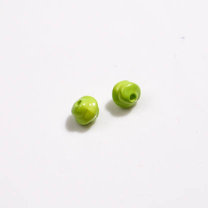 Baking Painted Mini Twisted Acrylic Beads 6mm Glossy Mixed Colors 100pcs 15