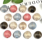 Gilded Striped Acrylic Beads 16mm Pastel Mixed Colors 50pcs 4