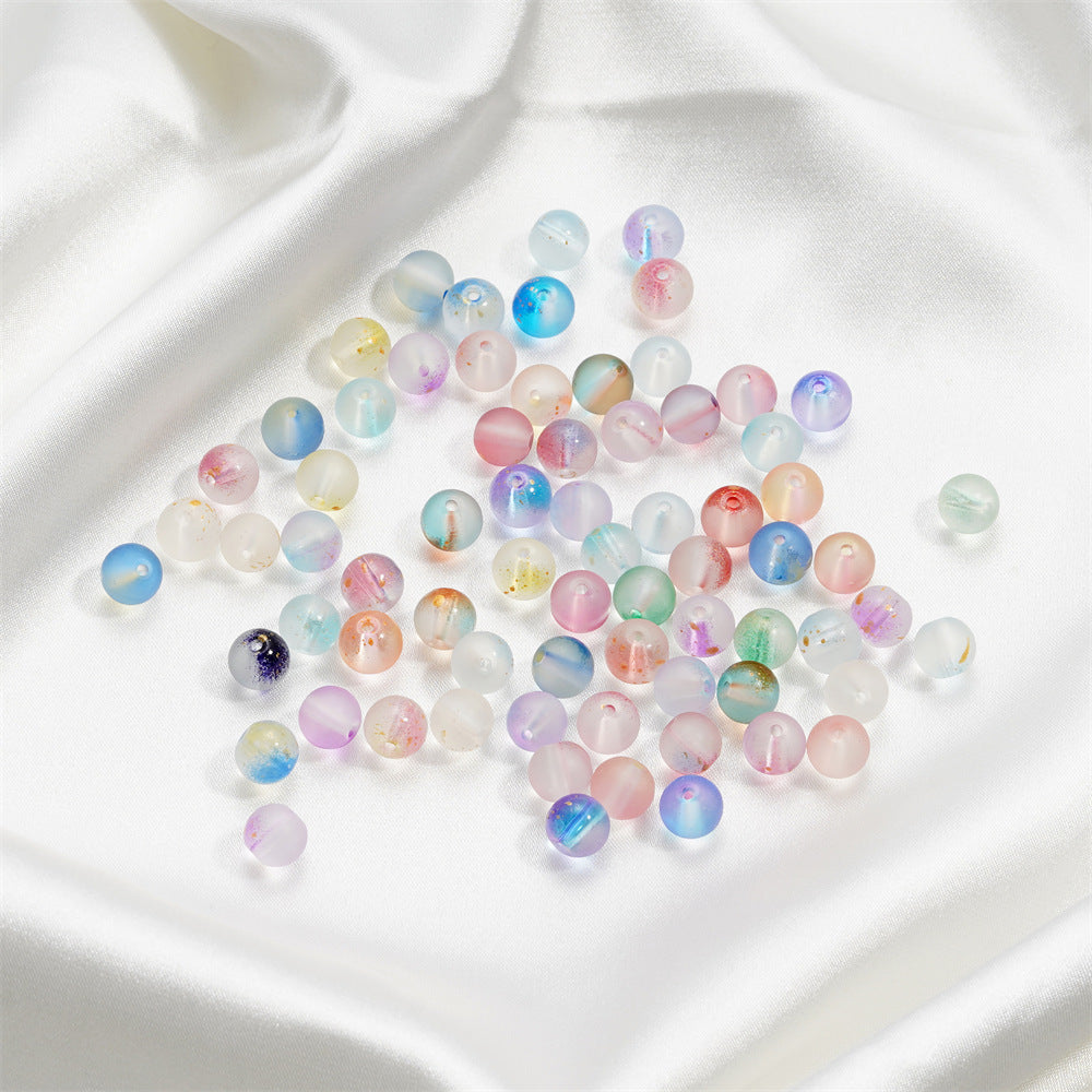 Czech Glass Beads Round 8mm Translucent Metallic Flecks 30pcs 3