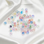 Czech Glass Beads Round 8mm Translucent Metallic Flecks 30pcs 3