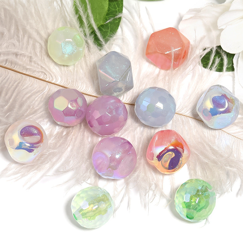 Glow Faceted Geometry Acrylic Beads 14-18mm Mixed Colors 50pcs 4