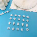 Vintage Showa Style Imitation Pearl Acrylic Beads Creamy Floral 100pcs