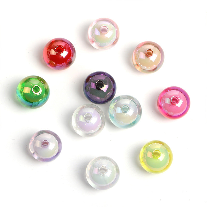 Transparent Round Acrylic Beads 16mm UV Plating Colored 100pcs 5