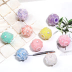 Floral Bubblegum Beads 20mm Shimmer Flower Pastel Colors 10pcs 3