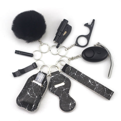Self Defense Alarm Pompom Keychain Outdoor Safety 10 Pack 32