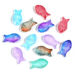 Small Fish Glass Beads 15mm Gradient Color Textured Finish 100pcs