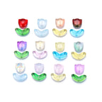 Czech Glass Beads Tulip Petals And Leaves Vintage Frosted 9mm 200pcs 4