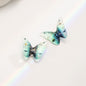 Gradient Color Butterfly Resin Beads 24mm Pastel with Gold Flakes 1pc 2