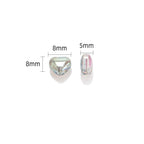 Electroplated Heart Glass Beads 8mm Transparent Mixed Colors 50pcs 2