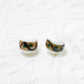 Lampwork Glass Beads Round 12mm Vintage Wavy Line Gold Foil 10pcs 4