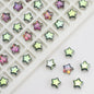 Plated Star Shaped Glass Beads 8mm Rainbow Electroplated 100pcs 17