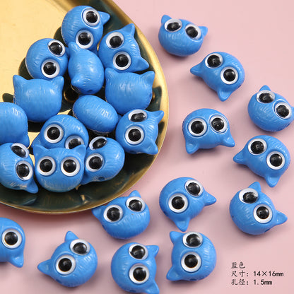 Adorable Kitten and Frog Head Resin Beads 12mm 14mm Mixed Colors 5pcs