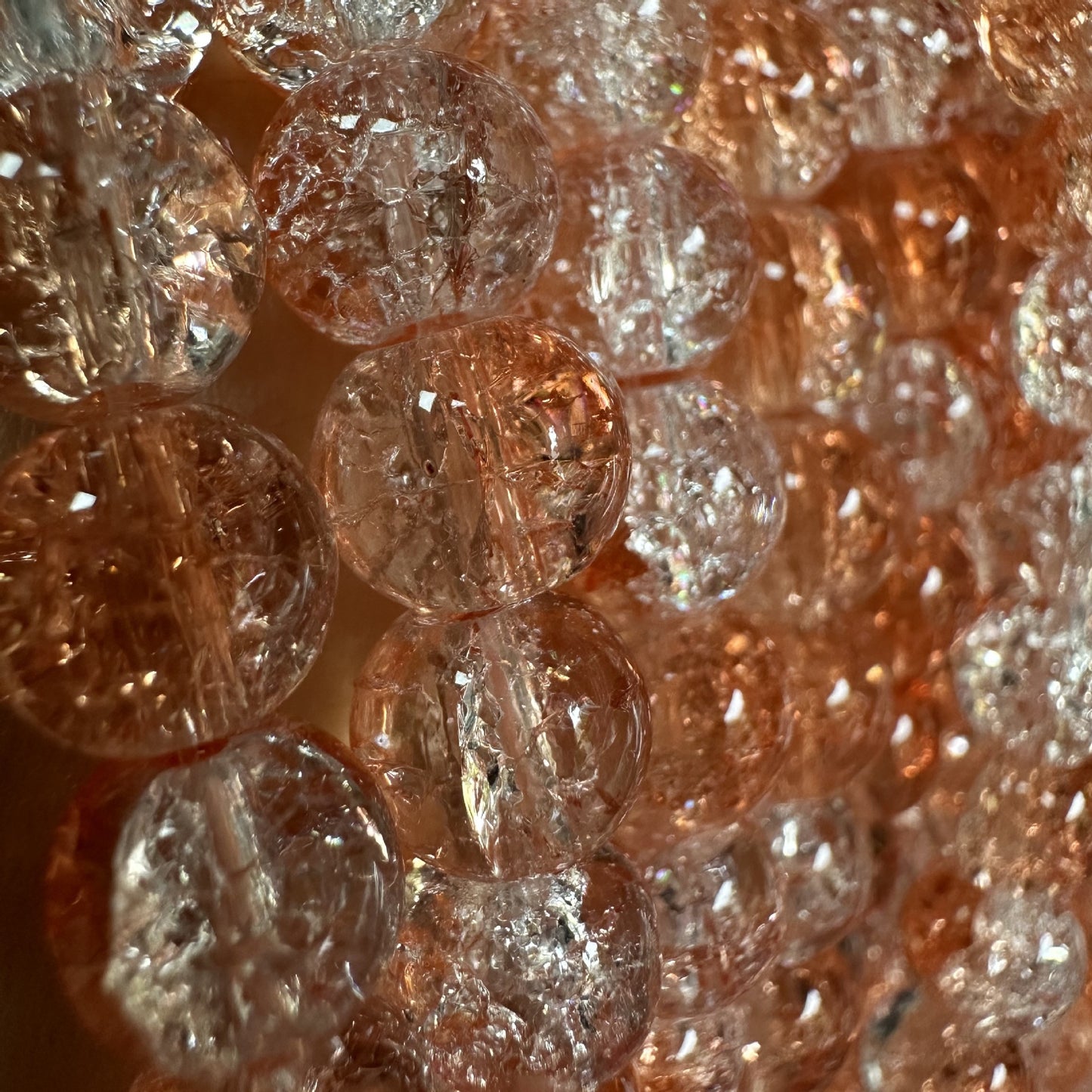 Crackle Glass Beads Round 8mm Dual Color Explosion 10 Strands 15