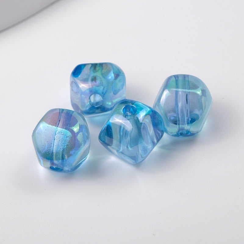 Plating Irregular Acrylic Beads 16mm Transparent Mixed Colors 100pcs 2