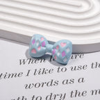 Painted Bow Acrylic Beads 35mm Quilted Enamel Glossy 30pcs 3