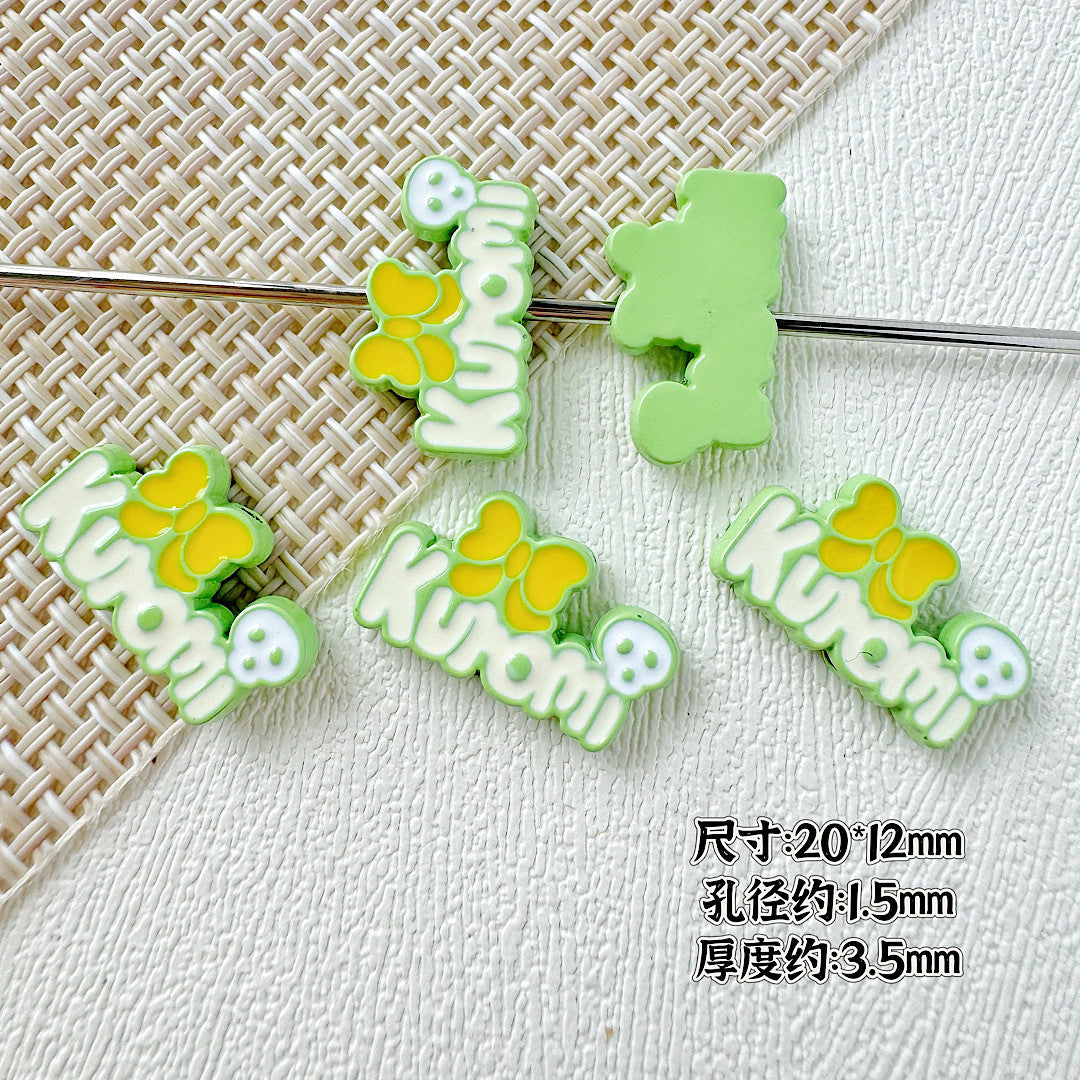 Signboard Metal Beads Painted Sanrio Series Colorful 10pcs 29