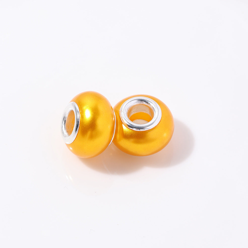 ABS Plastic Donut Spacer Beads 9*14mm Imitation Pearl 100pcs 14