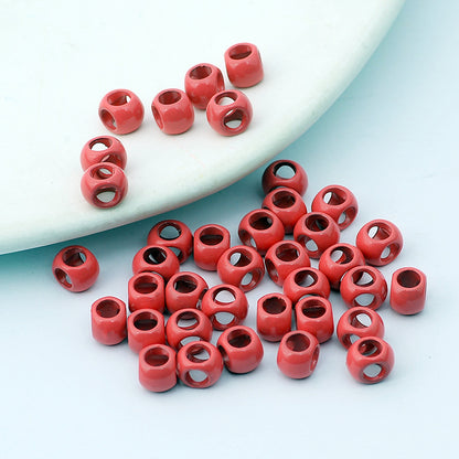Cube Metal Beads 5mm Baking Painted Zinc Alloy 50pcs 12