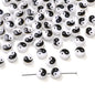 Tai Chi Flat Acrylic Beads 7-13mm Black White Color Printing 5pcs 11