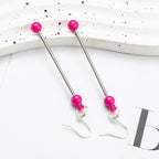Beadable Earrings Metal Colorful Bar 7.8cm 4.4g Wholesale 4