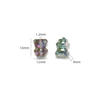 Electroplated Bear Glass Beads 12mm 14mm Mixed Metallic Colors 20pcs 4