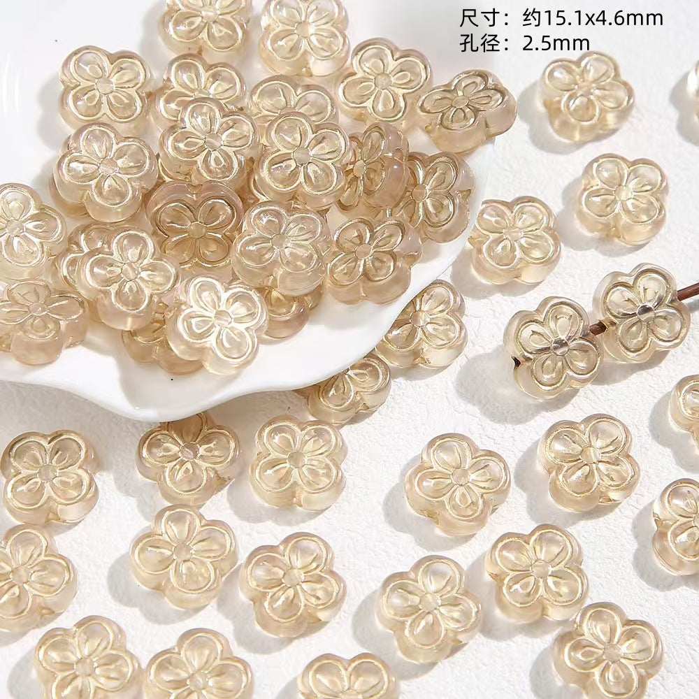 Vintage Imitation Jade Acrylic Beads Opaque Smooth Green 30pcs 4