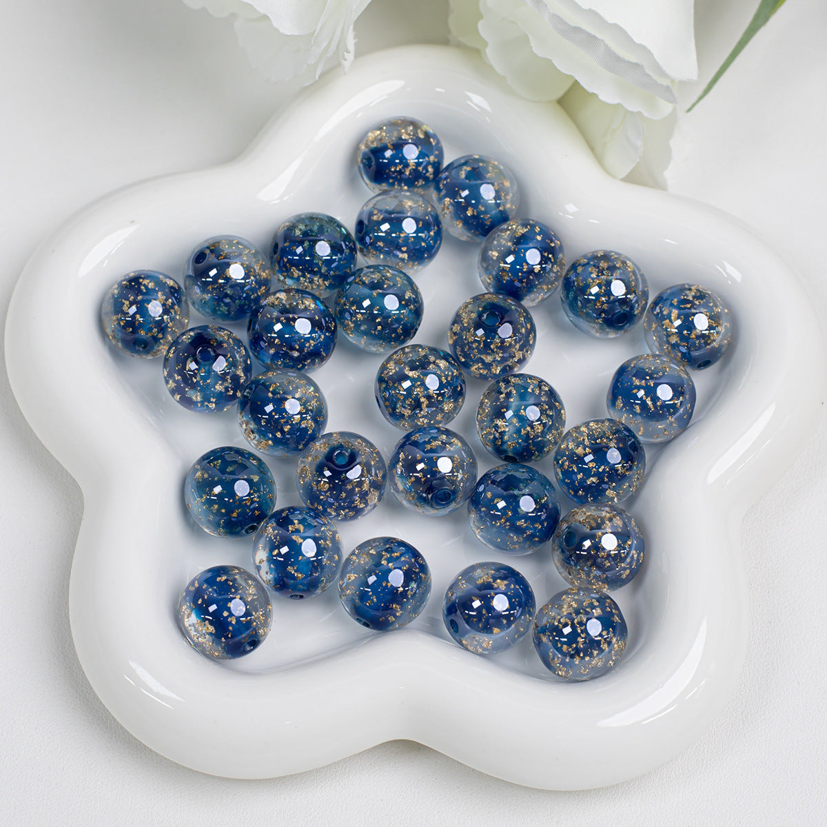 Clear Round Acrylic Beads 12mm 16mm Gold Foil Filled 40pcs 8