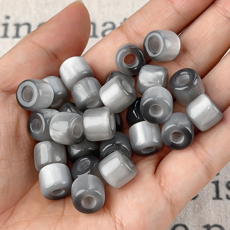 Gradient Color Resin Barrel Beads 10mm Chunky Navy to Sky Blue 10pcs 25