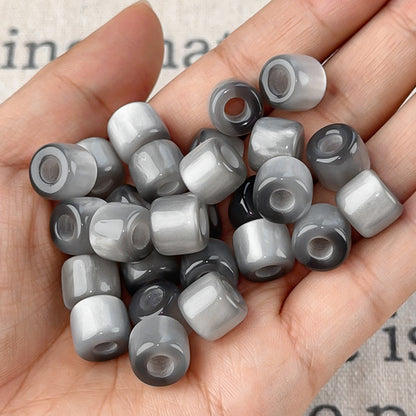 Gradient Color Resin Barrel Beads 10mm Chunky Navy to Sky Blue 10pcs 25