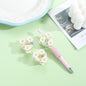 Heart Acrylic Beads 3D Flower Design Rhinestone Embellished 10pcs 7